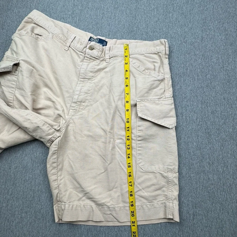Polo Ralph Lauren Mens Sz XL 38x10 Cargo Linen Blend Shorts Preppy Casual VTG